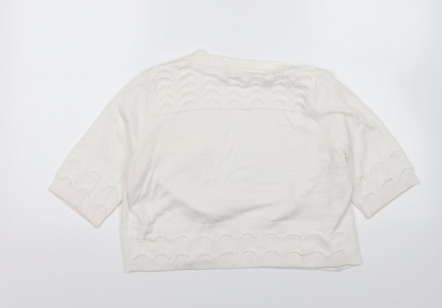 Per Una Womens White V-Neck Viscose Cardigan Jumper Size 10