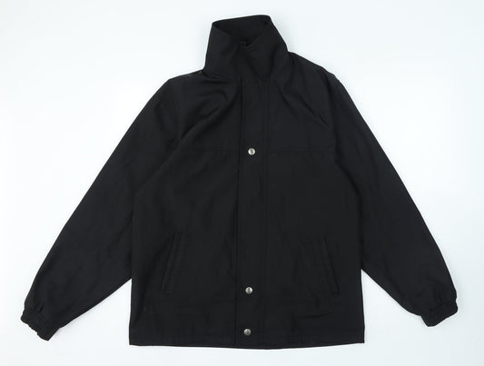 Buonamico Mens Black Overcoat Coat Size L Zip