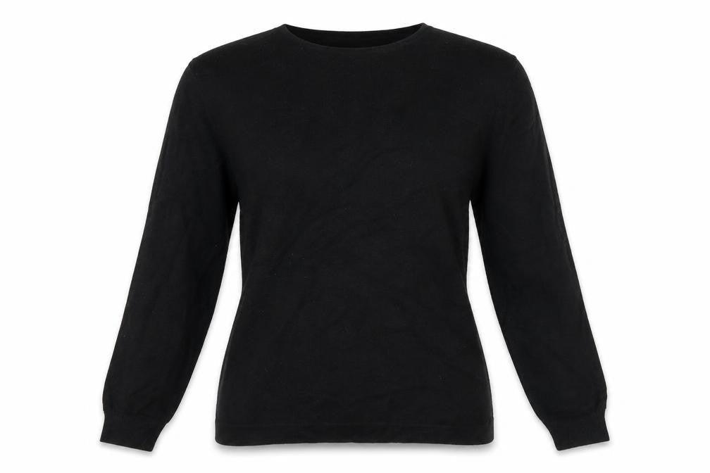Luisa Lorenzi Womens Black Round Neck Polyester Pullover Jumper Size M