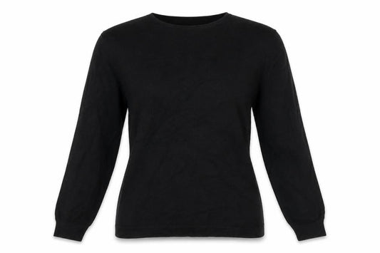 Luisa Lorenzi Womens Black Round Neck Polyester Pullover Jumper Size M