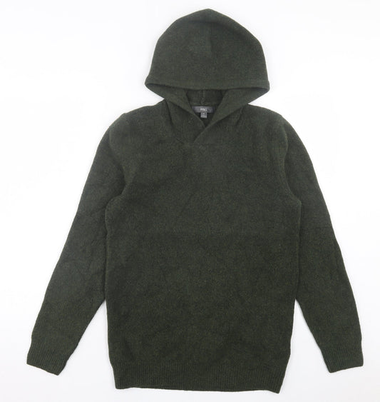 Marks and Spencer Mens Green Polyamide Pullover Hoodie Size XS