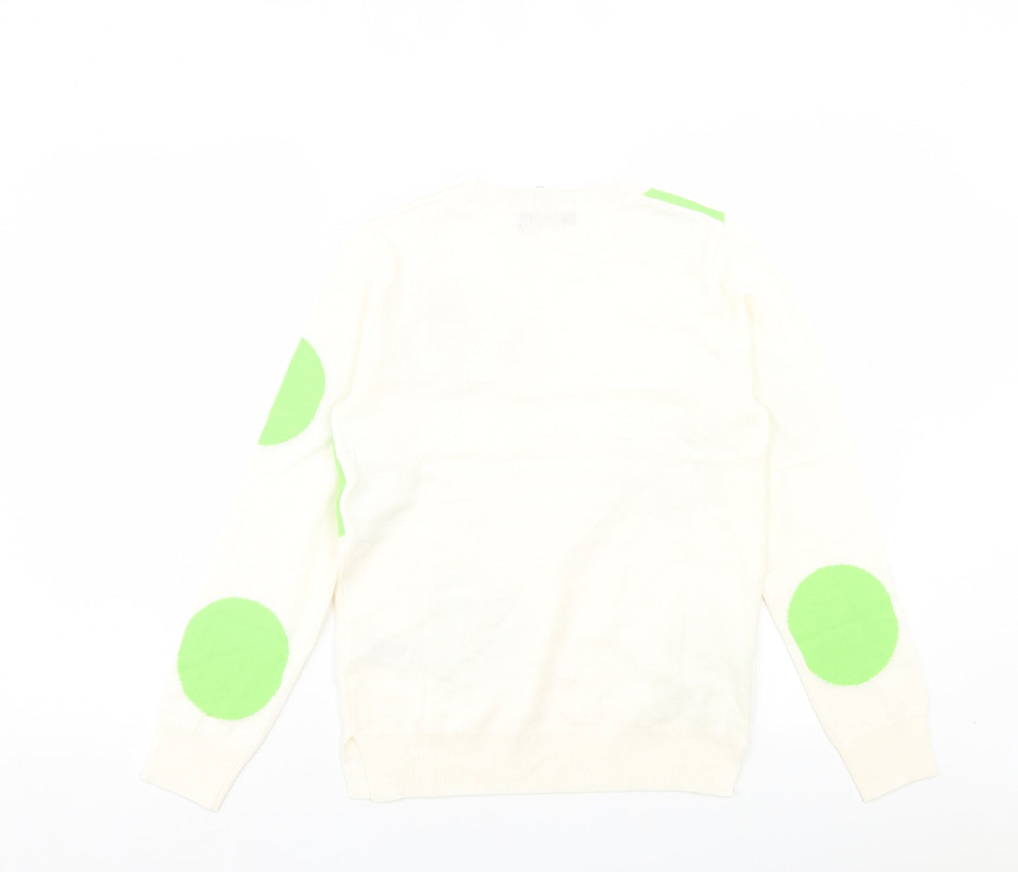 Marks and Spencer Womens Green Crew Neck Polka Dot Acrylic Pullover Jumper Size 8