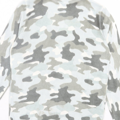 Marks & Spencer Womens Beige V-Neck Camouflage Acrylic Pullover Jumper Size S