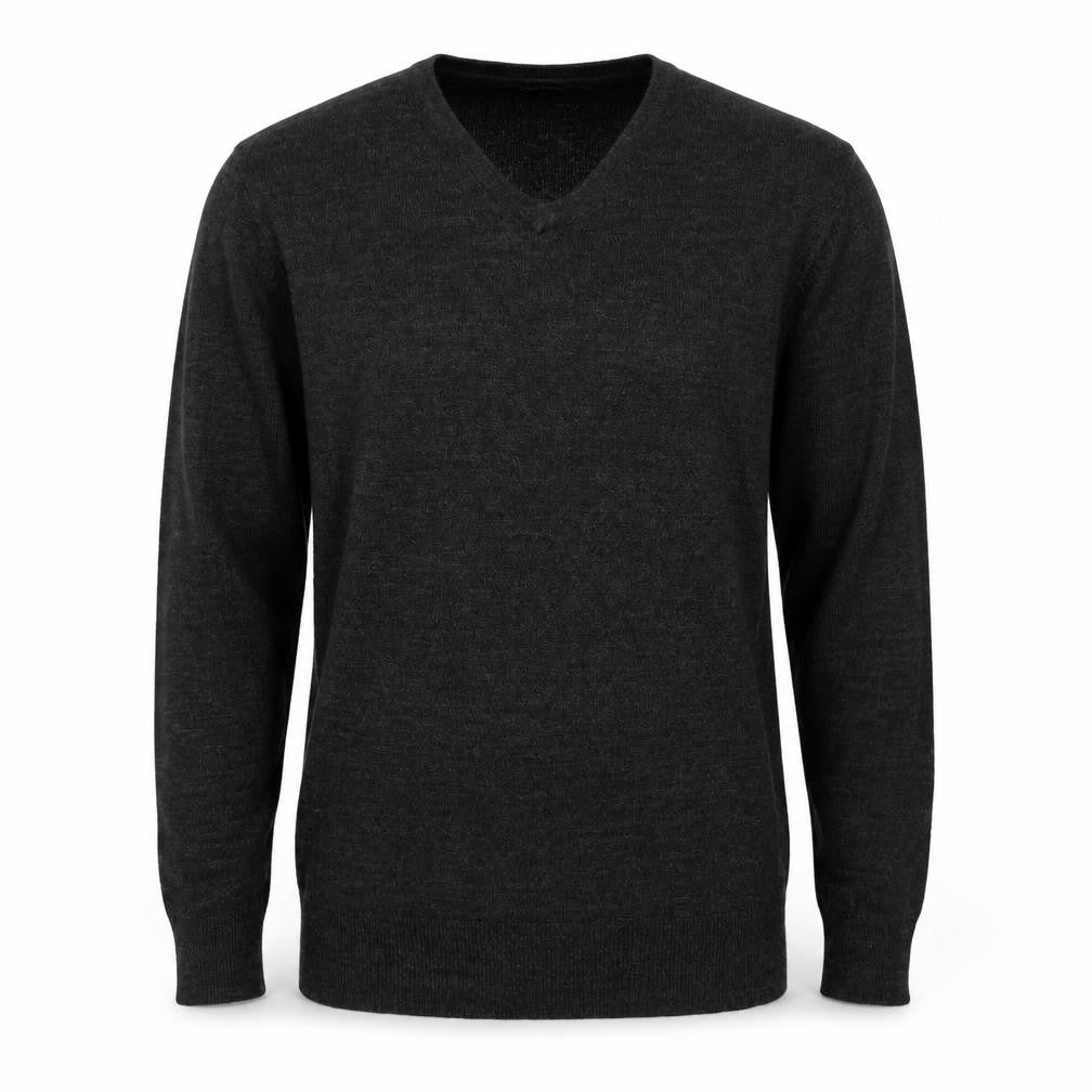 UrbanSpirit Mens Grey V-Neck Acrylic Pullover Jumper Size M