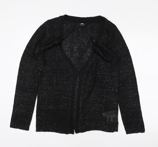 Max Womens Black V-Neck Polyester Cardigan Jumper Size 18