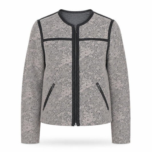 Rebecca Taylor Womens Grey Floral Jacket Size S Zip