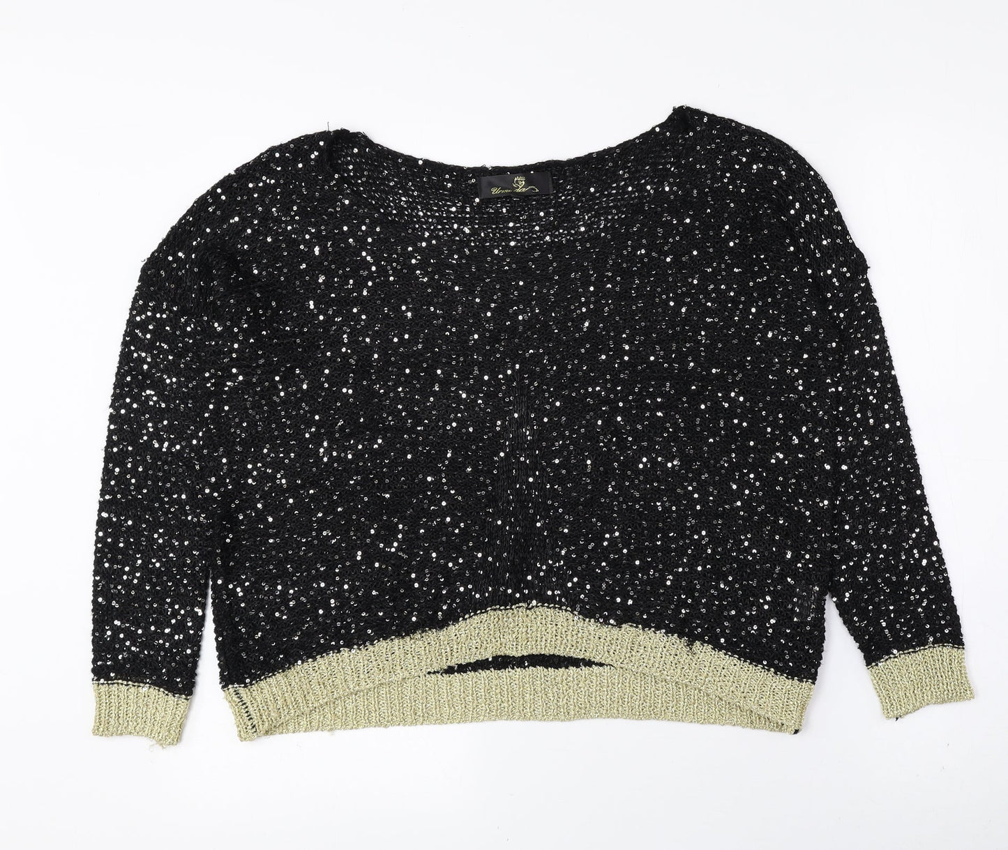 Urmoda Womens Multicoloured Boat Neck Polyester Pullover Jumper Size M