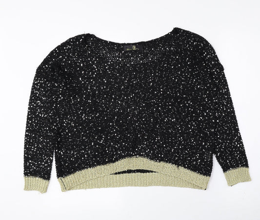 Urmoda Womens Multicoloured Boat Neck Polyester Pullover Jumper Size M