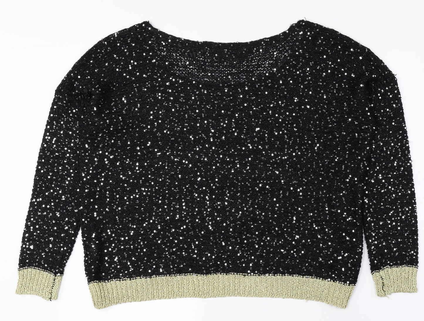 Urmoda Womens Multicoloured Boat Neck Polyester Pullover Jumper Size M
