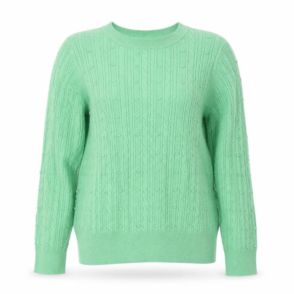 F&F Womens Green Crew Neck Viscose Pullover Jumper Size 14