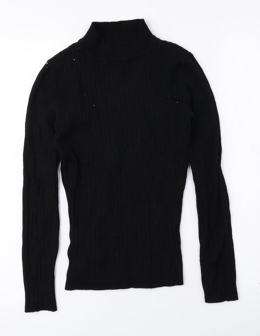 Primark Womens Black High Neck Viscose Pullover Jumper Size S