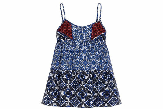 Topshop Womens Multicoloured Geometric Polyester Camisole Blouse Size 6 V-Neck