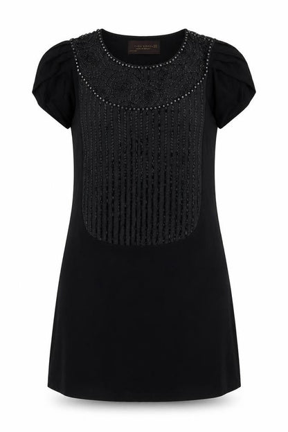 Zara Womens Black Cotton Shift Size M Round Neck Pullover