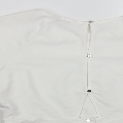 Miss Selfridge Womens White Polyester Basic Blouse Size 14 Round Neck