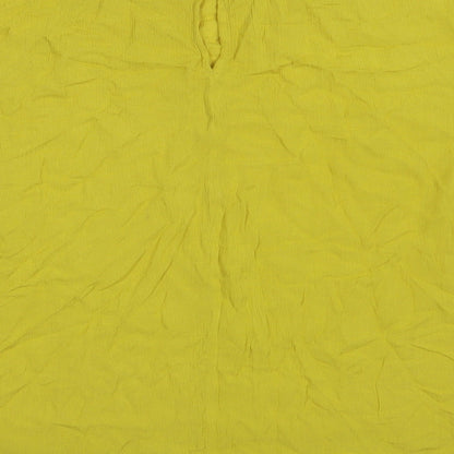 Next Womens Yellow Viscose Basic Blouse Size 14 Round Neck