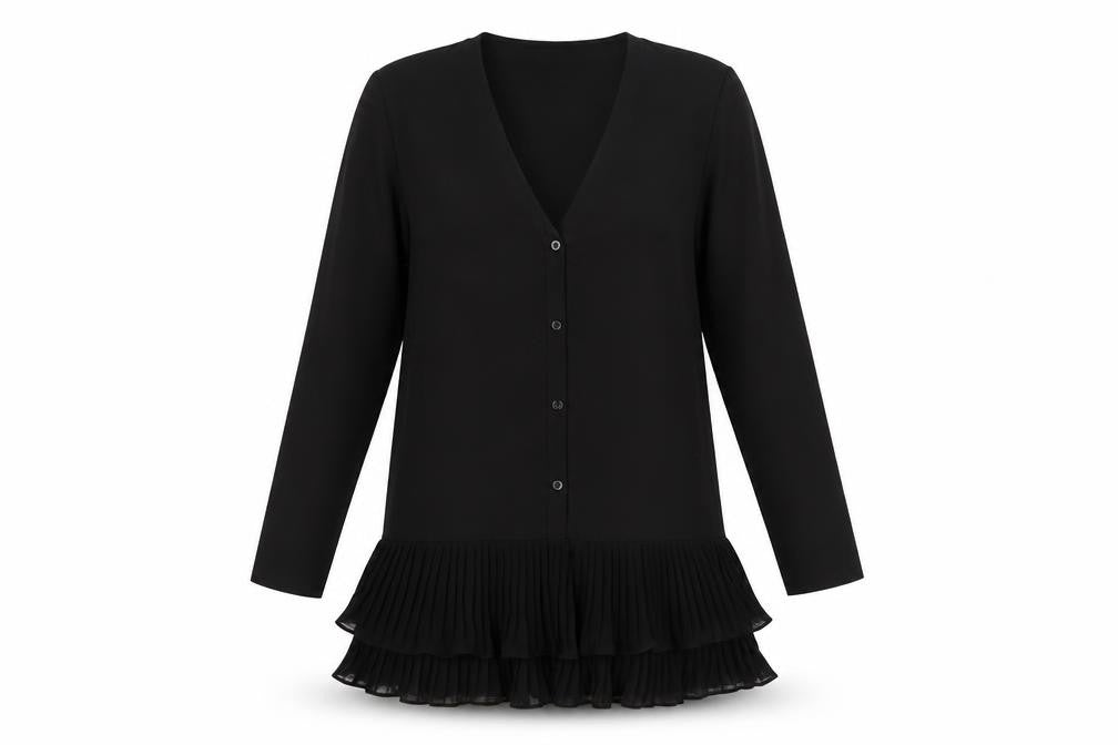 Missguided Womens Black Polyester Shirt Dress Size 10 V-Neck Button