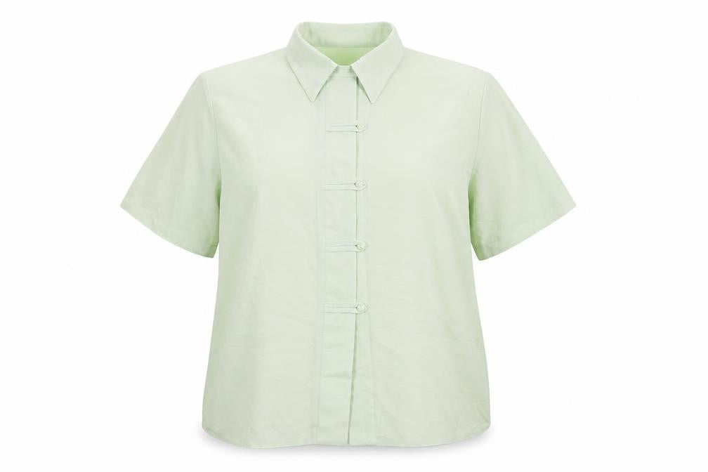 Christian Marcus Womens Green Polyester Basic Button-Up Size 18 Collared