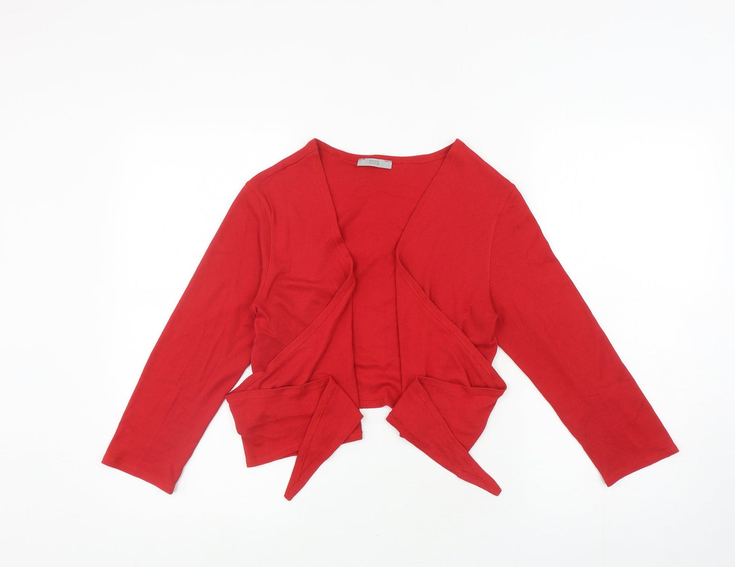 Marks and Spencer Womens Red 100% Cotton Wrap Sweatshirt Size 12 Tie