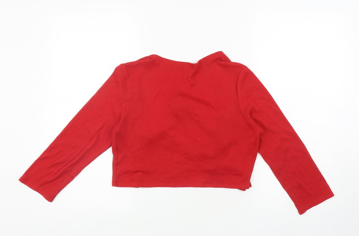 Marks and Spencer Womens Red 100% Cotton Wrap Sweatshirt Size 12 Tie