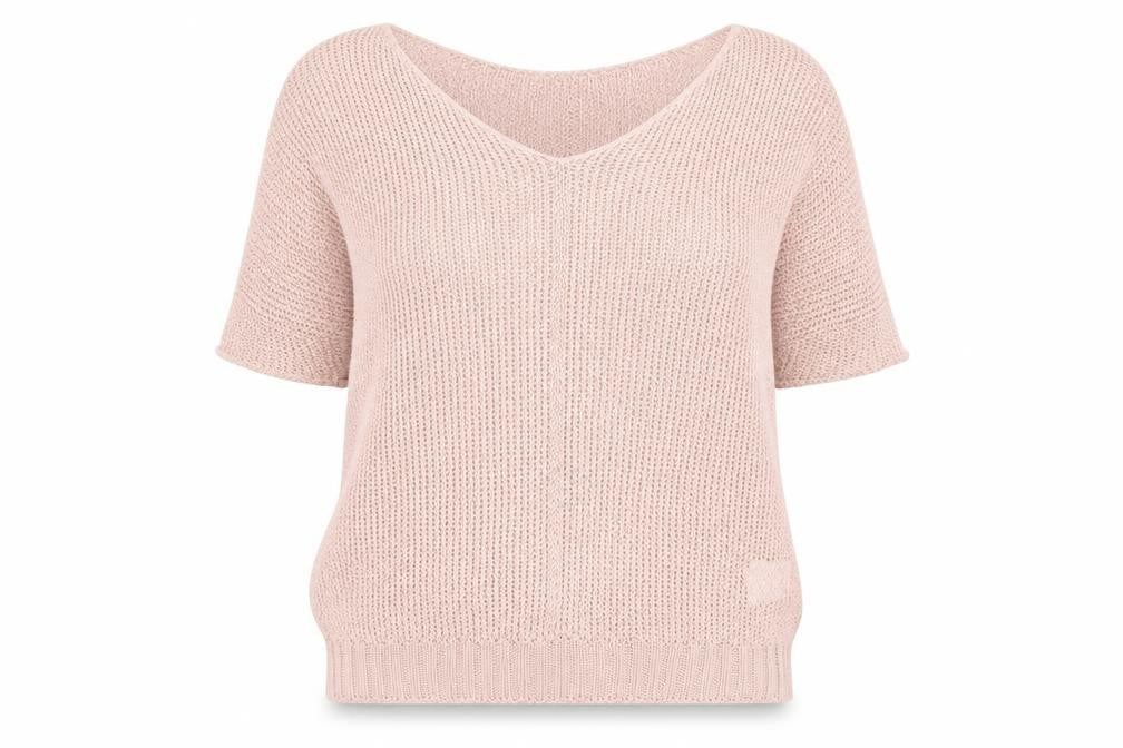 Apricot Womens Pink Acrylic Basic T-Shirt Size S Round Neck