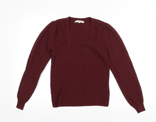 NEXT Womens Purple Square Neck Viscose Pullover Jumper Size 10