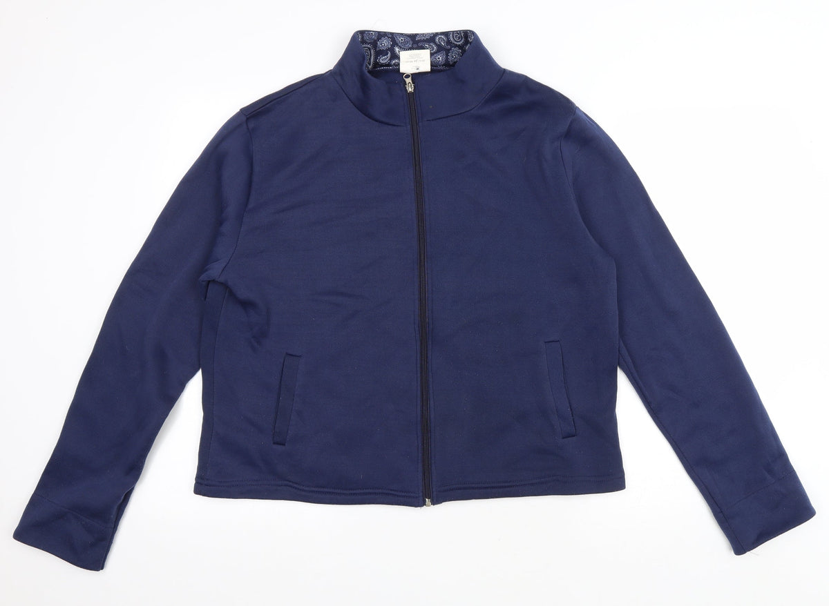 Anne De Lancay Womens Blue Jacket Size M Zip