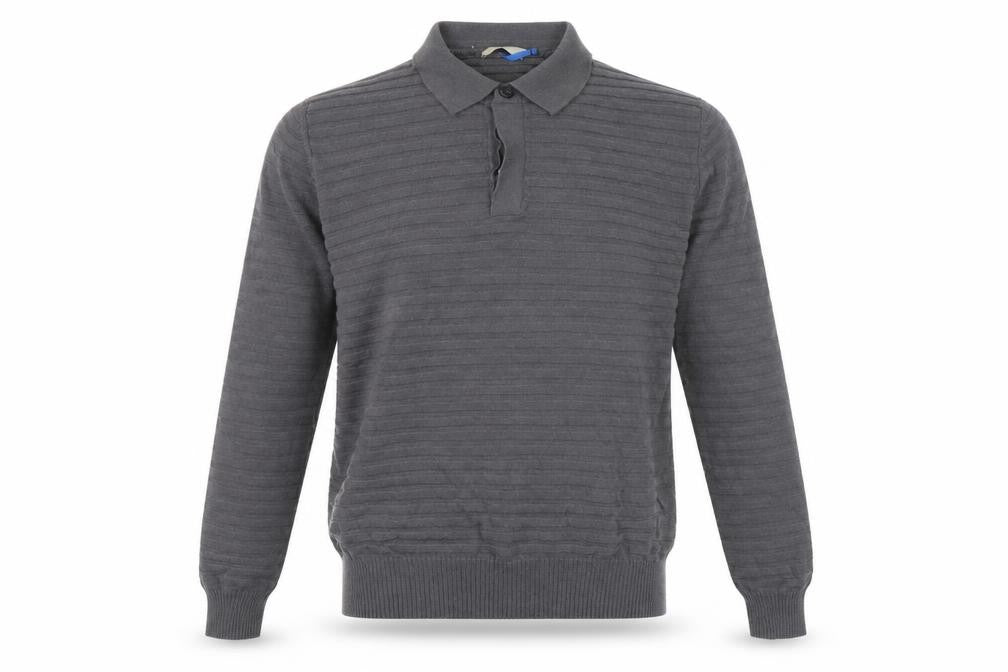 Cerruti Mens Grey Wool Polo Size S Collared Button