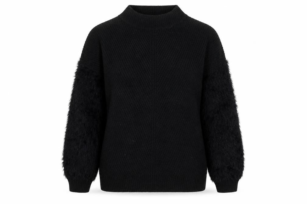 Primark Womens Black Mock Neck Acrylic Pullover Jumper Size 12