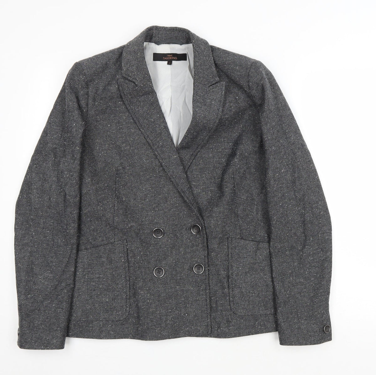 NEXT Womens Grey Cotton Jacket Blazer Size 14