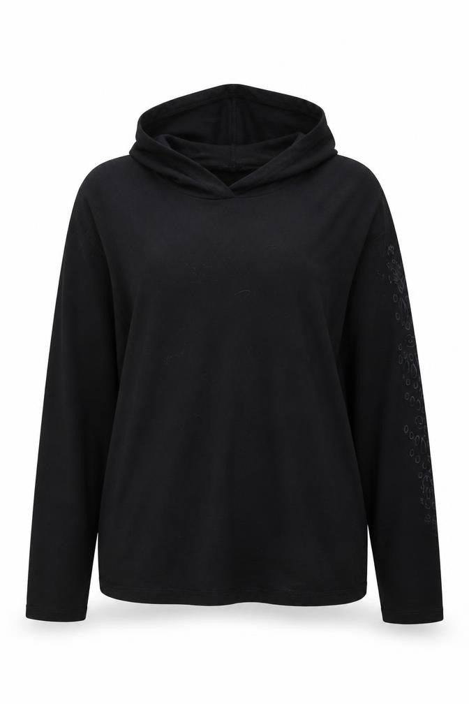 Gaiam Womens Beige Polyester Pullover Hoodie Size L Pullover - Fish and water drops