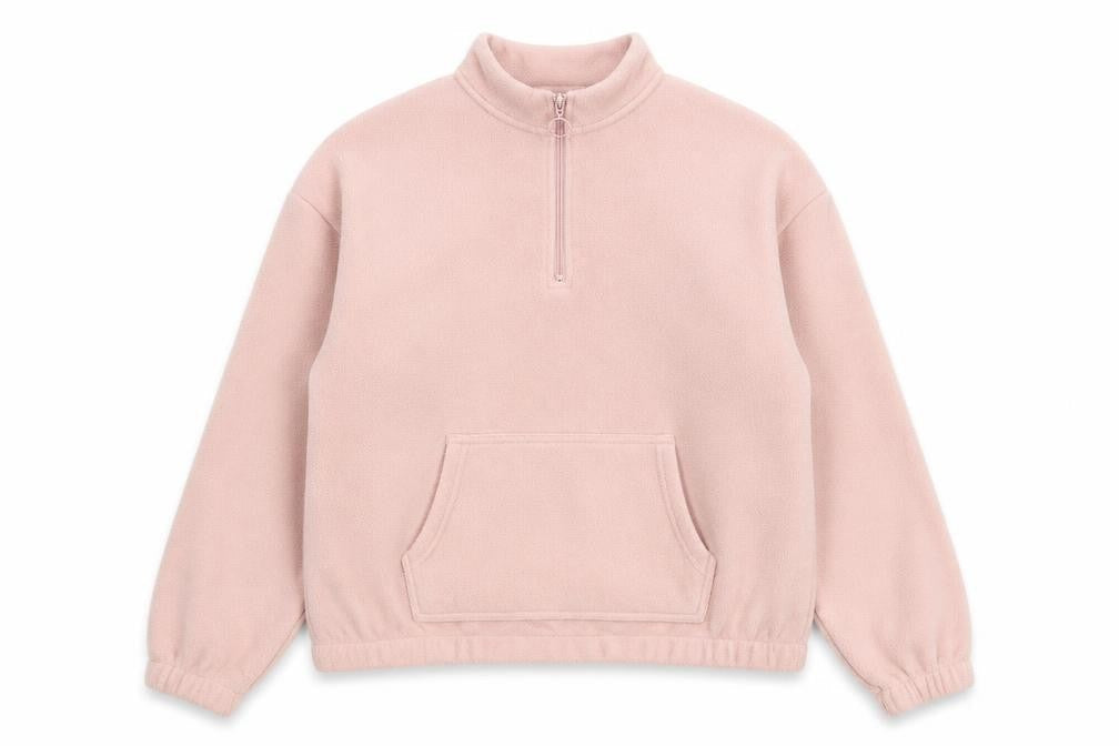 Select Womens Pink Polyester Pullover Sweatshirt Size S Zip
