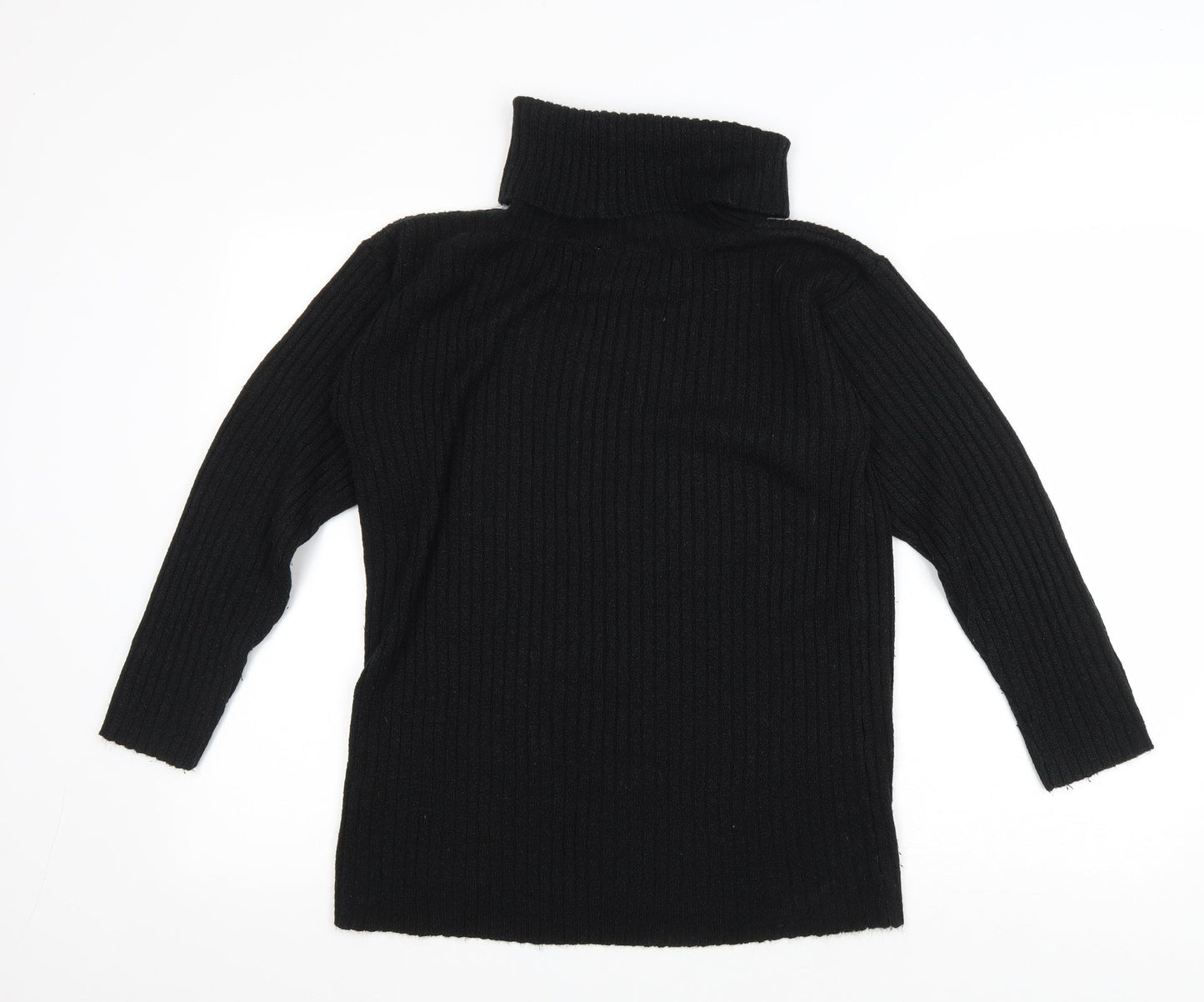 LC Womens Black Roll Neck Acrylic Pullover Jumper Size 8