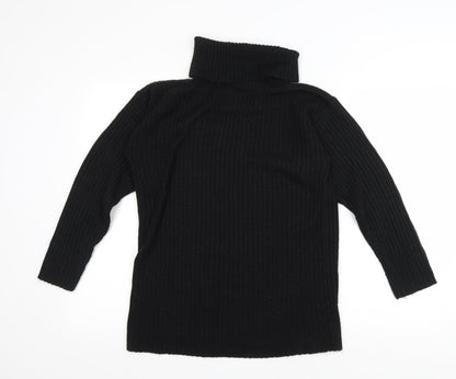 LC Womens Black Roll Neck Acrylic Pullover Jumper Size 8
