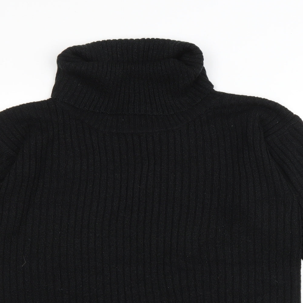 LC Womens Black Roll Neck Acrylic Pullover Jumper Size 8