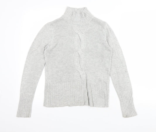 Principles Womens Grey High Neck Acrylic Pullover Jumper Size 10