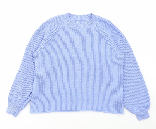 Matalan Womens Blue Round Neck Polyester Pullover Jumper Size M