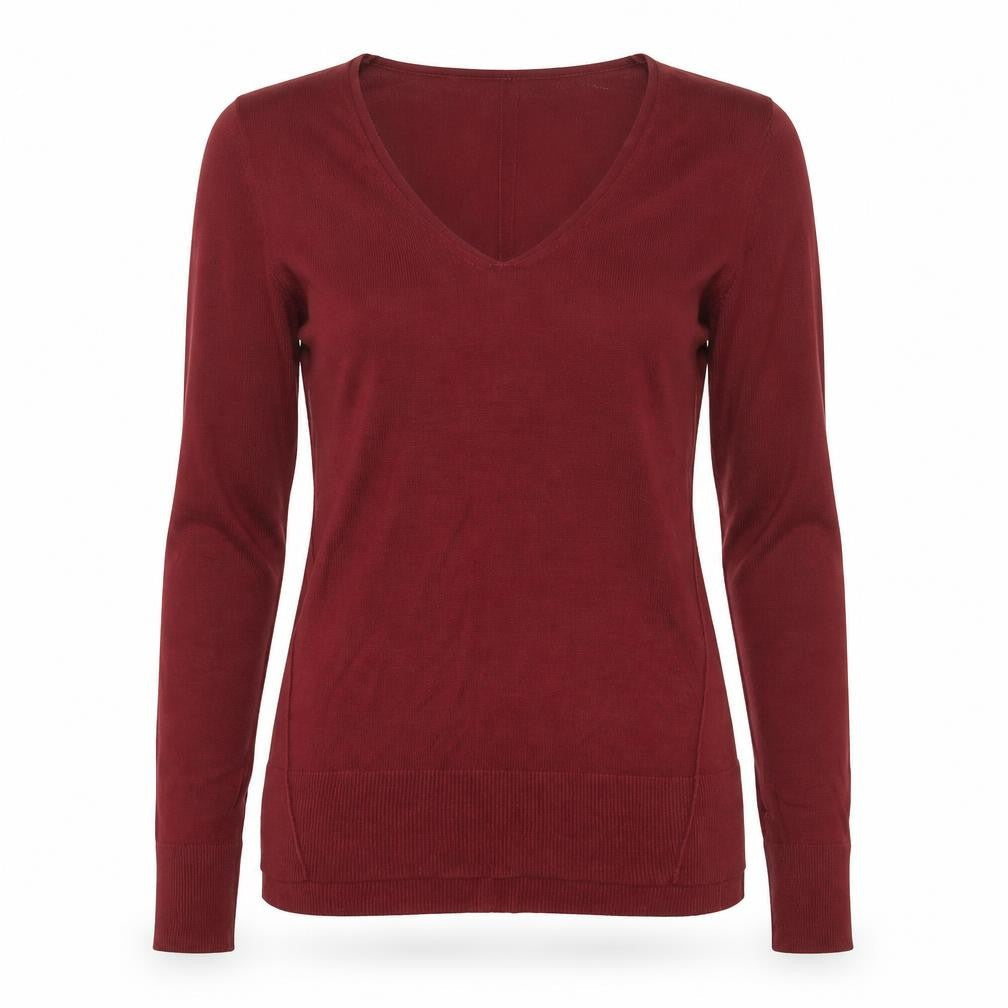 NEXT Womens Red V-Neck Viscose Pullover Jumper Size 10