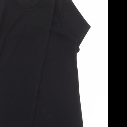 Boohoo Womens Black Polyester A-Line Size 12 Round Neck Pullover