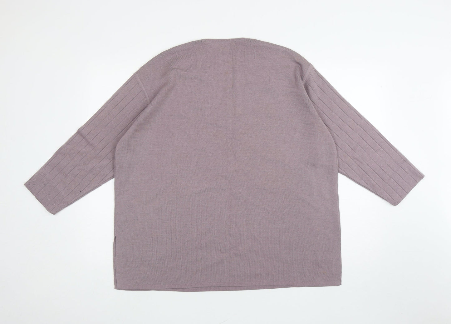 Tigi-Wear Plus Womens Purple V-Neck Wool Pullover Jumper Size 22