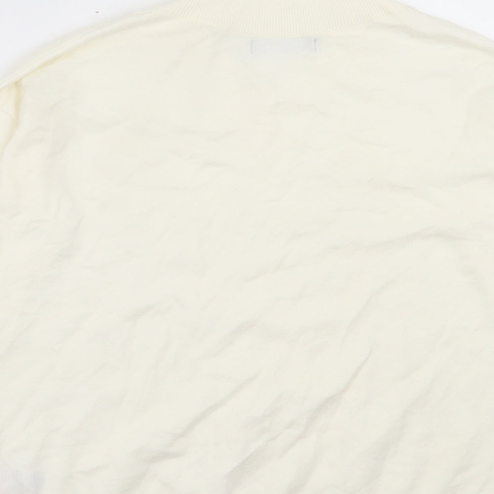 Marks and Spencer Womens Ivory V-Neck Viscose Pullover Jumper Size S