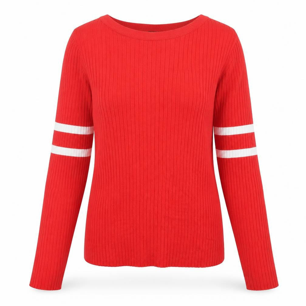 H&M Womens Red Crew Neck Acrylic Pullover Jumper Size S