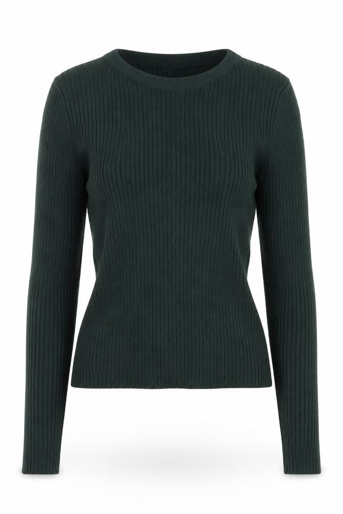 H&M Womens Green Crew Neck Acrylic Pullover Jumper Size S