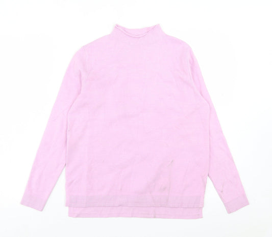 Marks and Spencer Womens Purple High Neck Viscose Pullover Jumper Size 10