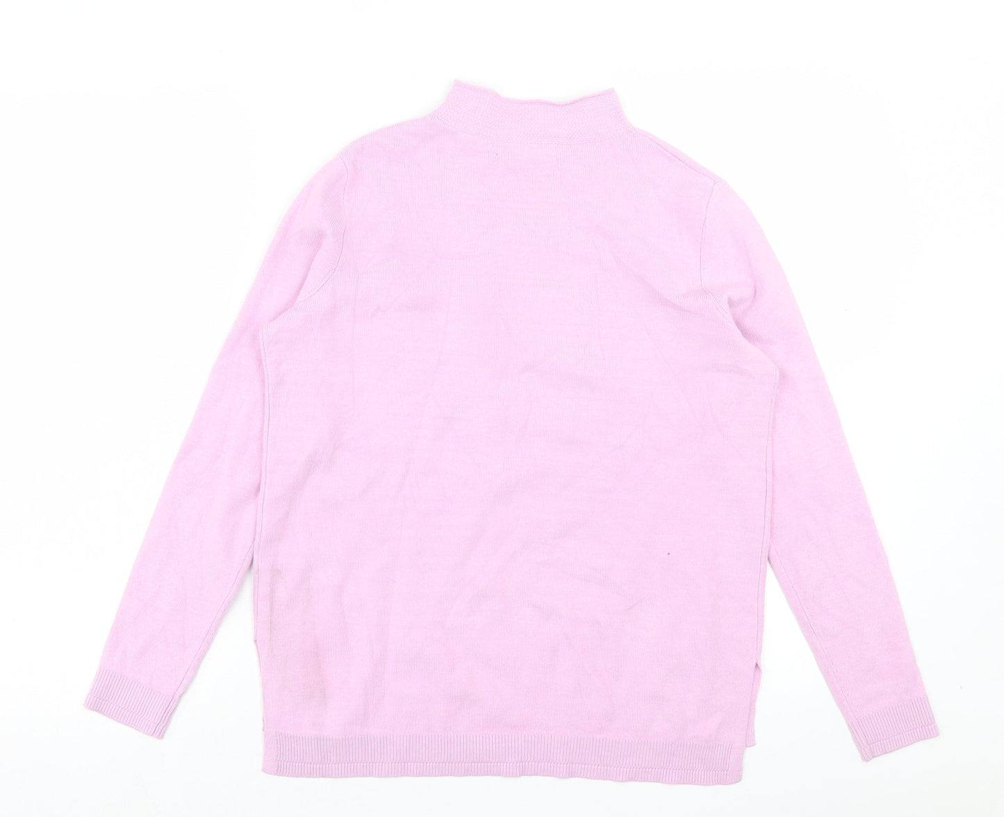 Marks and Spencer Womens Purple High Neck Viscose Pullover Jumper Size 10