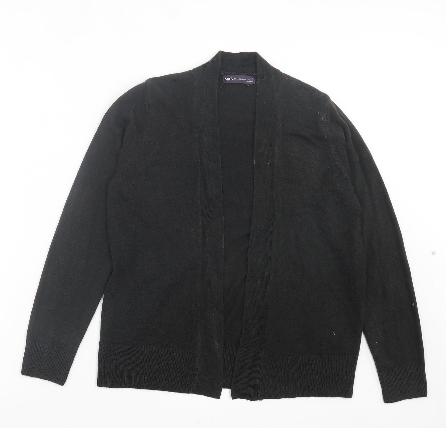 Marks and Spencer Womens Black V-Neck Acrylic Cardigan Jumper Size M