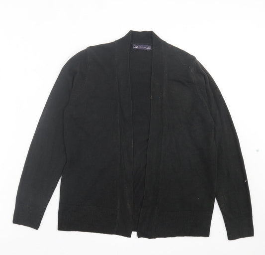 Marks and Spencer Womens Black V-Neck Acrylic Cardigan Jumper Size M