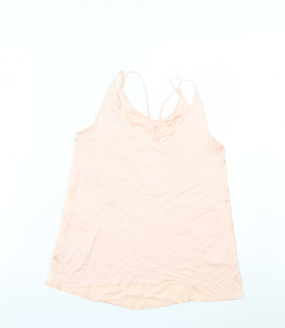 Marks & Spencer Womens Pink Polyester Basic Tank Size 8 Scoop Neck