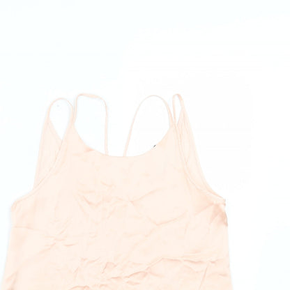 Marks & Spencer Womens Pink Polyester Basic Tank Size 8 Scoop Neck