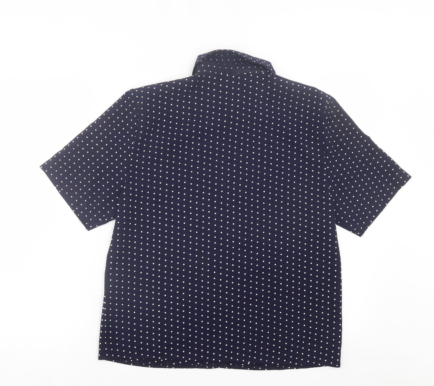 Principles Womens Blue Polka Dot Polyester Basic Button-Up Size 12 Collared