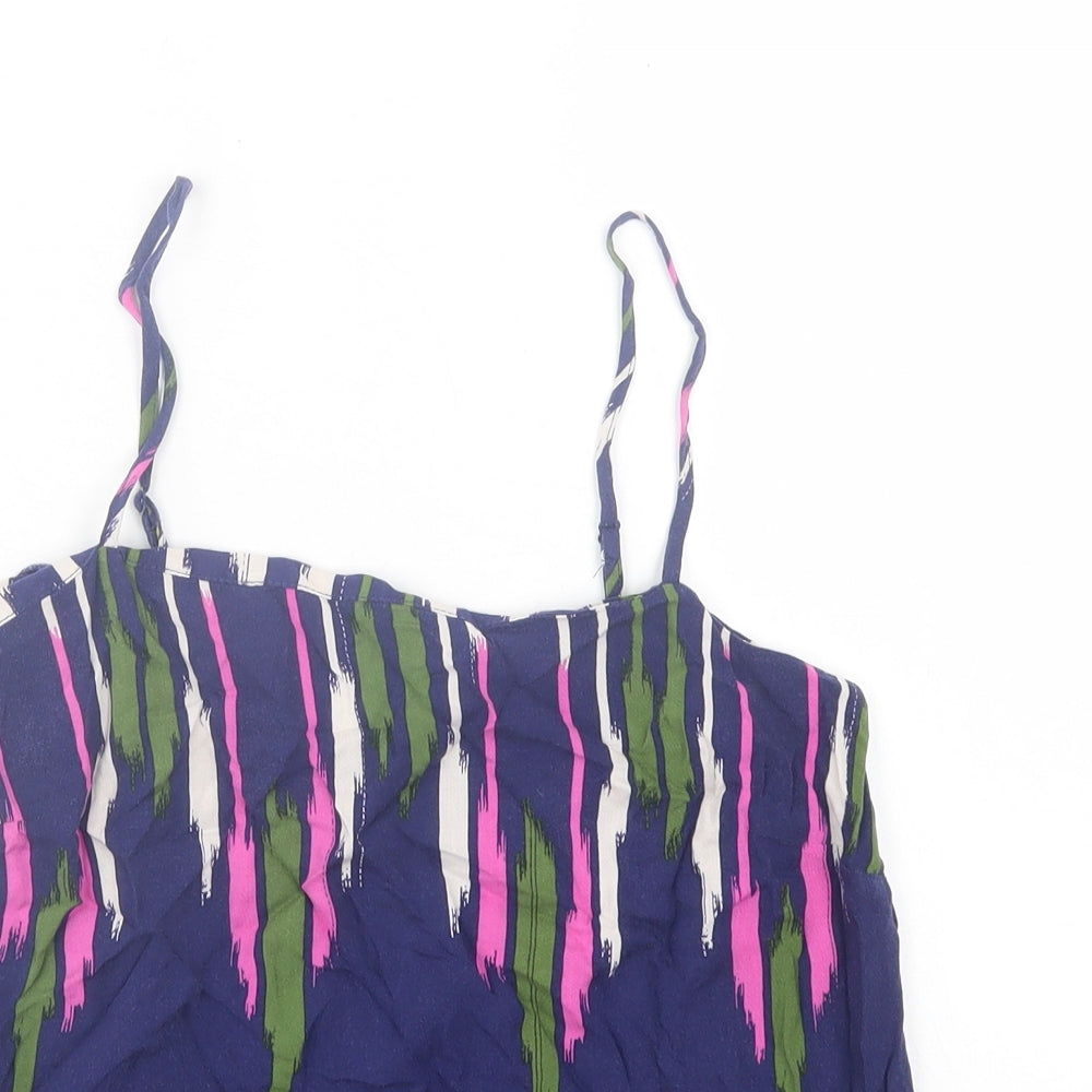 Warehouse Womens Multicoloured Geometric Viscose Camisole Tank Size 8 Scoop Neck